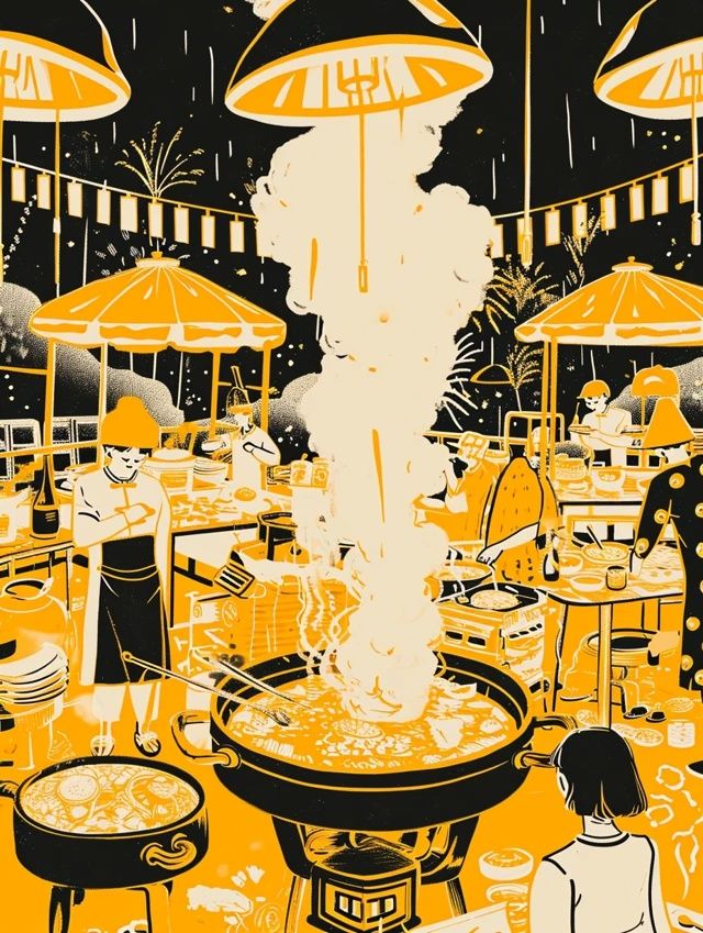 
1. 白居易筆下的夜宴隨筆，與友共享美味，心滿意足而眠。