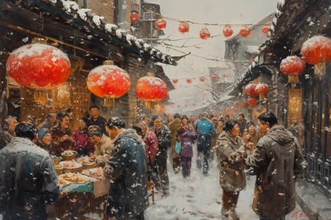 漪汾街吾悅廣場開業(yè)盛況人山人海，排隊(duì)等位，露天小吃街成解圍之地！