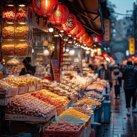 淮北市國(guó)購(gòu)夜市：美食的聚集地