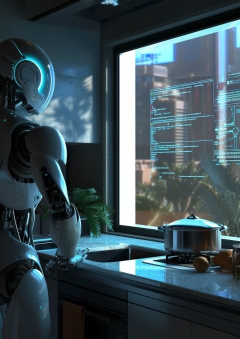 2050年有個(gè)全息AI廚師在你家廚房等你回家！