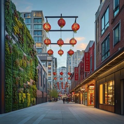 北屯最新的地標開街了！玉帶河畔中央大街已于8月3日晚上正式開街。