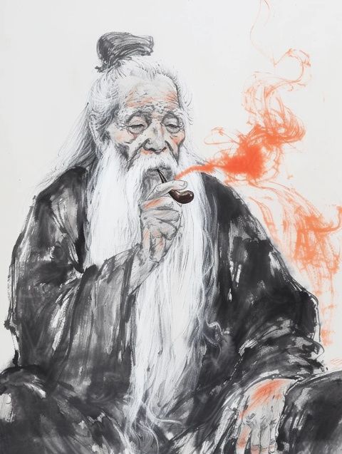 邯鄲老漢街頭辦"快閃"用粉筆進(jìn)行書法表演