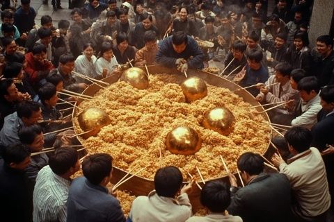 舌尖上的鄉(xiāng)愁青島膠南泊里大集上的一道名吃：海鮮燴餅！