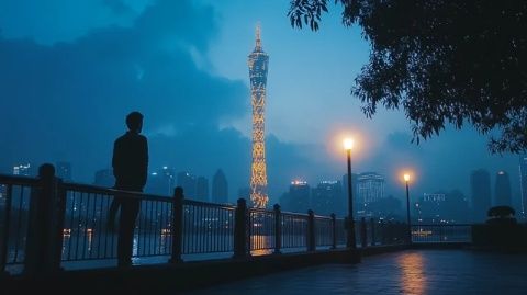 夜幕低垂，星辰點點，廣州這座燈火輝煌的不夜城正演繹著它獨有的繁華與喧囂