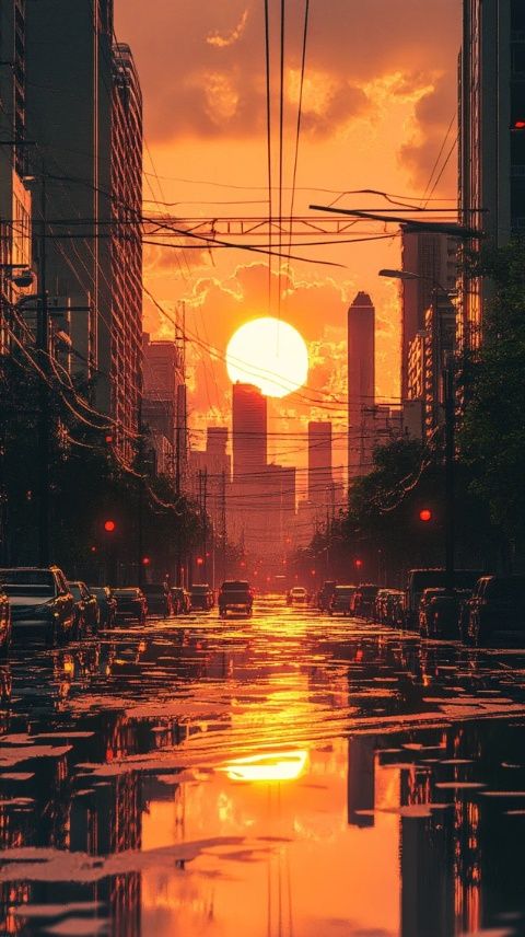 城市中的熱浪無情。
