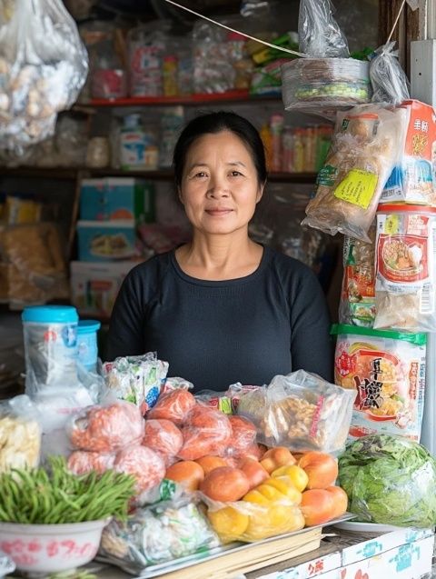 大連女子品嘗特色小吃牛雜，請(qǐng)求店家烹飪更軟爛可口