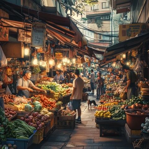 市集，是城市的心跳，每一個(gè)攤位都是跳動(dòng)的音符，奏響著生活的交響樂，讓人流連忘返
