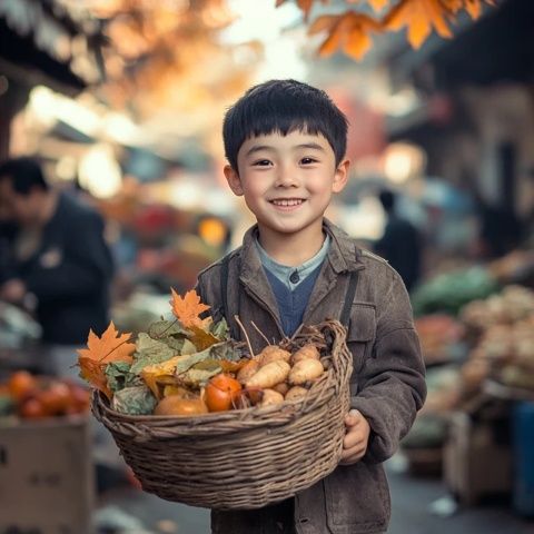 安徽阜陽早市現(xiàn)“小小男子漢”:紅衣男孩鞠躬賣手工藝品溫暖人心