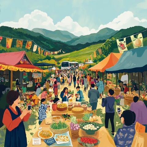 游客在大余丫山生態(tài)園體驗地道客家美食制作，感受傳統(tǒng)文化樂趣