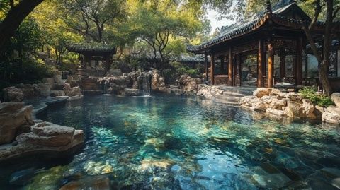 云南陸良爨龍園溫泉:；一個(gè)集自然與人文于一體的度假勝地