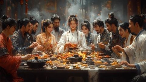 怒江白族人家的長桌宴，新鮮菌子少見，干牛肝菌卻很美味
