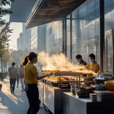 朋友兒子考研成功，帶我們?nèi)ヅ碇莩蕴厣?，店門口排起長隊