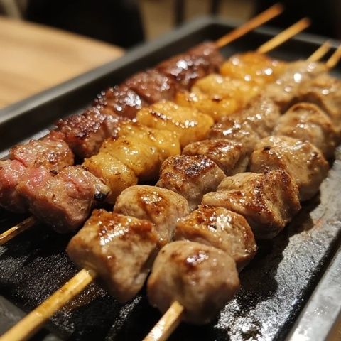 炭烤牛肉串配濃郁番茄醬，色香味俱佳！當(dāng)然可以！以下是羊肉串的制作方法