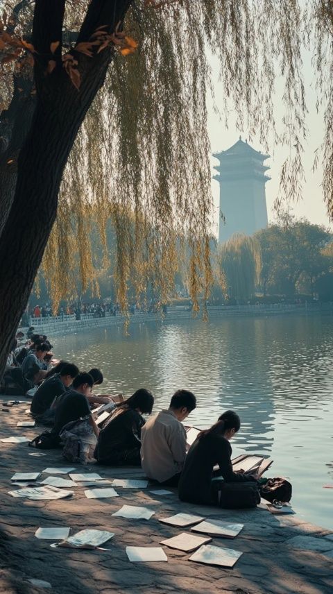 金秋十一月，漫步印月湖畔
