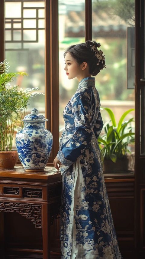 古風(fēng)美女住進西溪畔的中式美宿，一襲旗袍宛如畫中人！