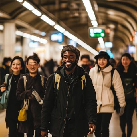 第三天的日本自由行，游客從金澤火車(chē)站乘坐新干線前往高山，欣賞了白天的鼓門(mén)和噴泉