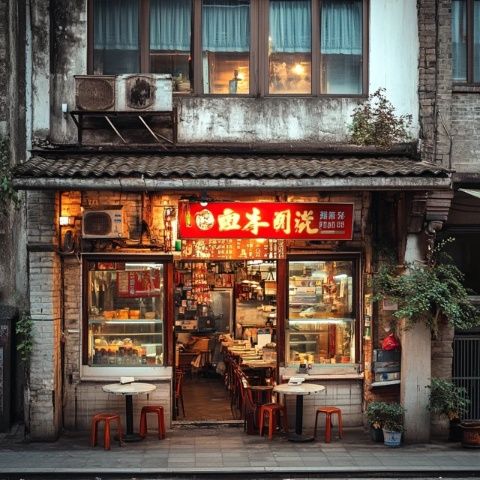 在山東泰安，有一家飯店，它的位置獨特，恰好位于天燭峰路和北上高大街的交匯點