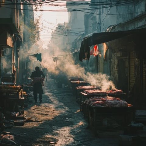 打卡福州達(dá)明路中段的倔爺深夜街頭烤肉，大壯牛什的邊上進(jìn)去