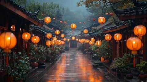晚照映襯下，斜塘老街：水鄉(xiāng)美景與繁華交相輝映