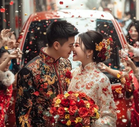 在廣東肇慶，一對新人喜結(jié)連理，盛大婚禮成為全城焦點,48桌的宴席，每桌22道菜