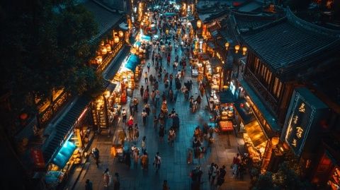 武漢漢陽(yáng)夜市熱鬧非凡