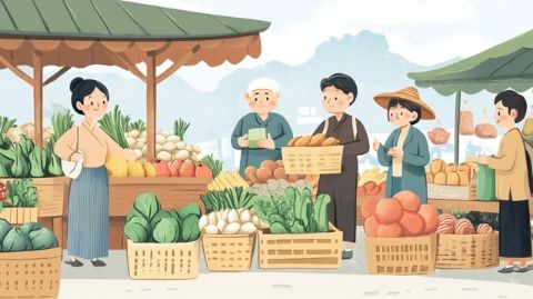 集市采鮮情滿堂:美食與親情的溫馨交響曲