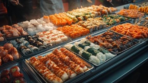 首爾炸雞魚餅來襲！老大連美食城重啟，千山路雞肉小串香氣誘人
