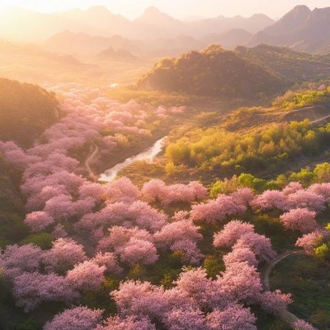 櫻山花谷位于揭西縣京溪園鎮(zhèn)，每年2-3月，漫山遍野的櫻花將這里變成花的海洋