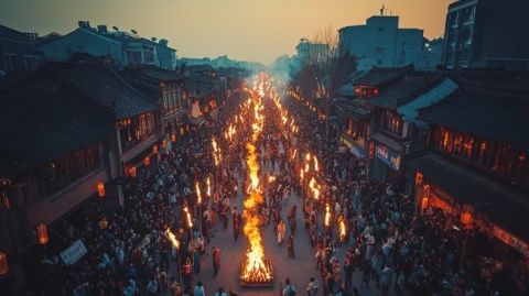 安徽全椒萬人同走太平橋，祈福新年平安順利