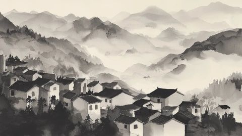 在一個細雨綿綿的清晨，我踏入了丹巴縣散拉科村，仿佛走進了一幅水墨畫卷