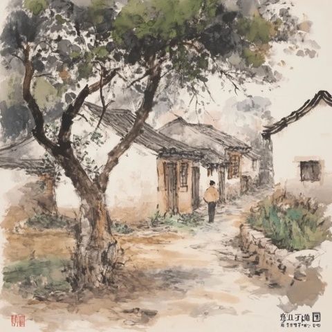 在一個細雨綿綿的清晨，我踏入了丹巴縣散拉科村，仿佛走進了一幅水墨畫卷