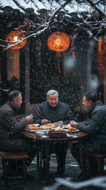 夜宴五里河，三人一張桌！