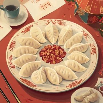 **餃子**是中國傳統(tǒng)美食之一，歷史悠久，寓意吉祥，尤其在春節(jié)期間