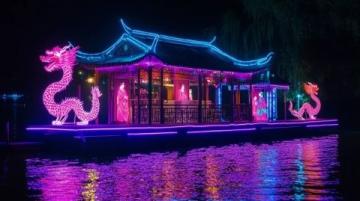 夜游橫店清明上河圖:燈光璀璨再現(xiàn)大宋盛世風情