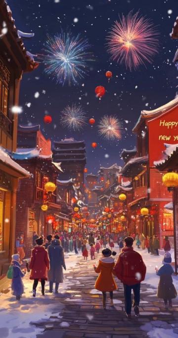 蘇莊喜鎮(zhèn)大年初一的夢幻燈影之旅，顏色絢爛夜幕璀璨