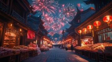 蘇莊喜鎮(zhèn)大年初一的夢幻燈影之旅，顏色絢爛夜幕璀璨