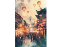 蘇莊喜鎮(zhèn)大年初一的夢(mèng)幻燈影之旅，顏色絢爛夜幕璀璨