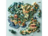 用乒乓球來(lái)旅行：中國(guó)全國(guó)各地的美麗地圖和特色小吃。