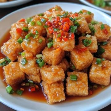 經(jīng)典中式美食:嫩豆腐配各式配料與調(diào)料的鐵板豆腐
