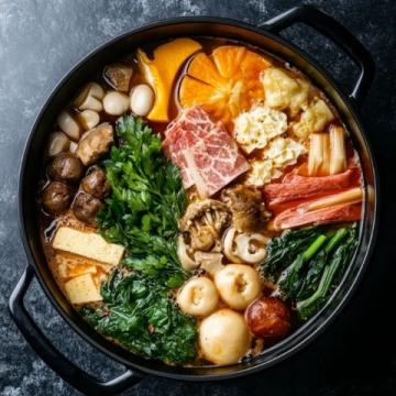 將各種食材放入大鍋，制作一道驚喜美食