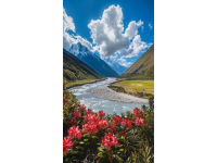 游賞小綠水河風(fēng)景區(qū)，看綻放的各種花，仿佛置身于一幅生動(dòng)的畫(huà)卷中,每年這個(gè)季節(jié)