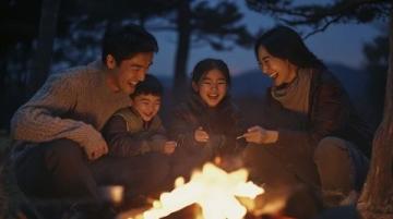 陸毅帶全家人出山露營(yíng)