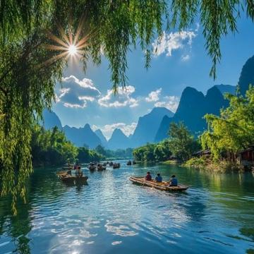 桂林3日游攻略：漓江、遇龍河騎行與象鼻山之旅