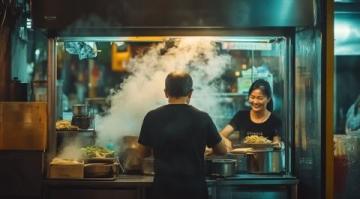 夜游萬達(dá)金街:母女倆偶遇狂熱米線攤