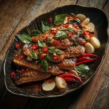 川菜傳統(tǒng)豆瓣魚(傳統(tǒng)金典川菜之一豆瓣魚,豆瓣魚是川菜中的傳統(tǒng)名菜，其色澤紅亮)