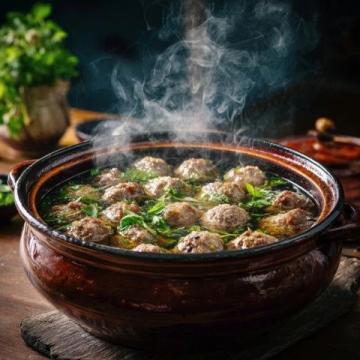西峰下莊羊肉那可是一絕,清晨羊肉館子就開始忙碌，大鐵鍋里羊肉湯翻滾