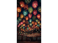 五一假期，寧夏中衛(wèi)向陽街變成流動的河流，熱鬧的夜晚增添夢幻色彩。