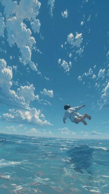 天空與水中的美麗相遇