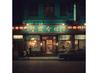 昨天晚上，朋友請(qǐng)我去宏玲飯店吃飯，暮色蒼茫中走近一看