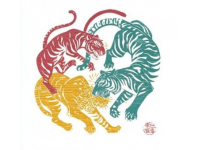 清朝姚墅鄉(xiāng)民在山上突遇老虎，虎一個(gè)劍步撲倒了他，利爪抓傷臉頰血流不止